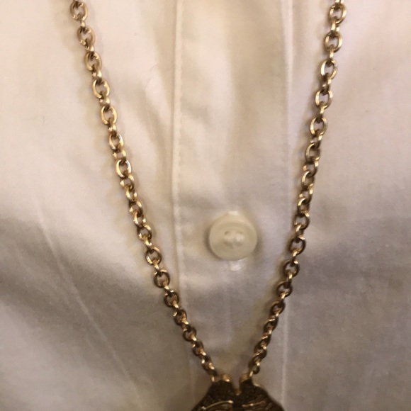 Fish skeleton necklace, gold tone. Unique piece. - Picture 6 of 11